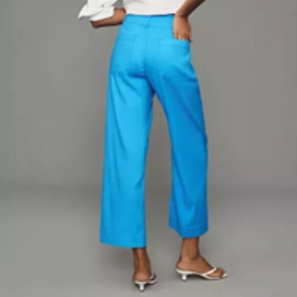 NWT - Anthropologie Maeve - The Colette Cropped Wide-Leg Pants Linen Edition - Picture 4 of 5